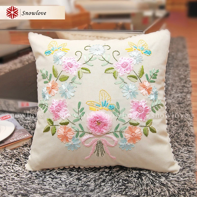 Набор для шитья с бабочками пионами и цветами|embroidery diy|peony embroideryribbon embroidery cushion |