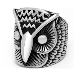 Винтаж Модный дизайн стиль кольцо в виде совы модные для мужчин 'S кольца из титана и стали подарки для мужчин 7 #8 #9 #10 #11 #12