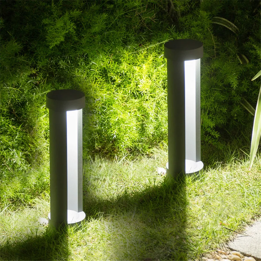 color negro Chao Zan pilar exterior impermeable IP55 encendido de luces de jardín luces de pilar de césped comunitario de aluminio fundido a presión Iluminación de caminos de jardín E27 