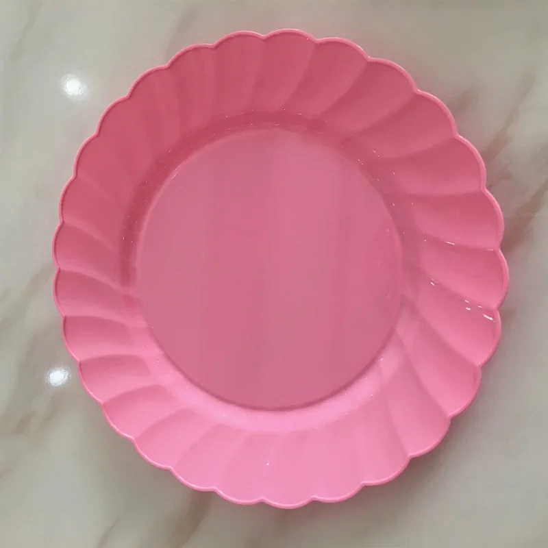 Pink Plastic Plates & Vintage Disposable Round Plastic Plates 7.5 (Set Of 10) (Pink) Sc 1 St