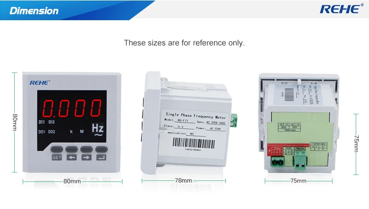 REHE RH-F71 80*80 мм Цифровой интеллигентая(ый) однофазный частотомер светодиодный