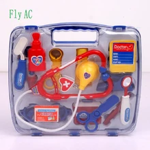 Fly AC доктор комплект притворяться и играть Спецодежда медицинская Игрушечные лошадки комплект с чехлом для детей и девочек-14 шт. фиолетовый и синий