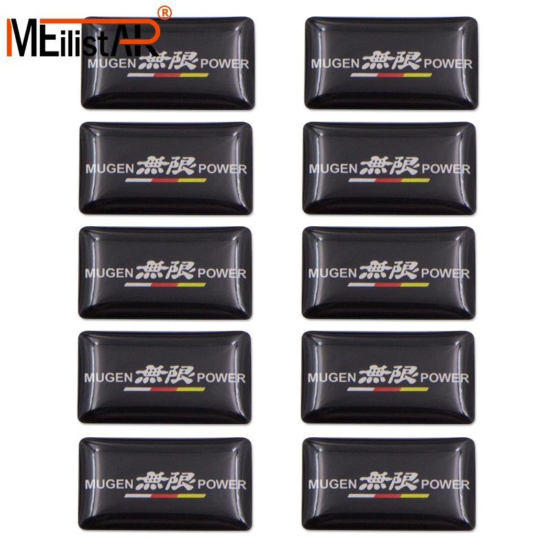 

10pcs/set Car steering wheel 3D Epoxy Sticker Car Emblem badge sticker For Honda Mugen Power Accord CRV Hrv Jazz Car Accessories