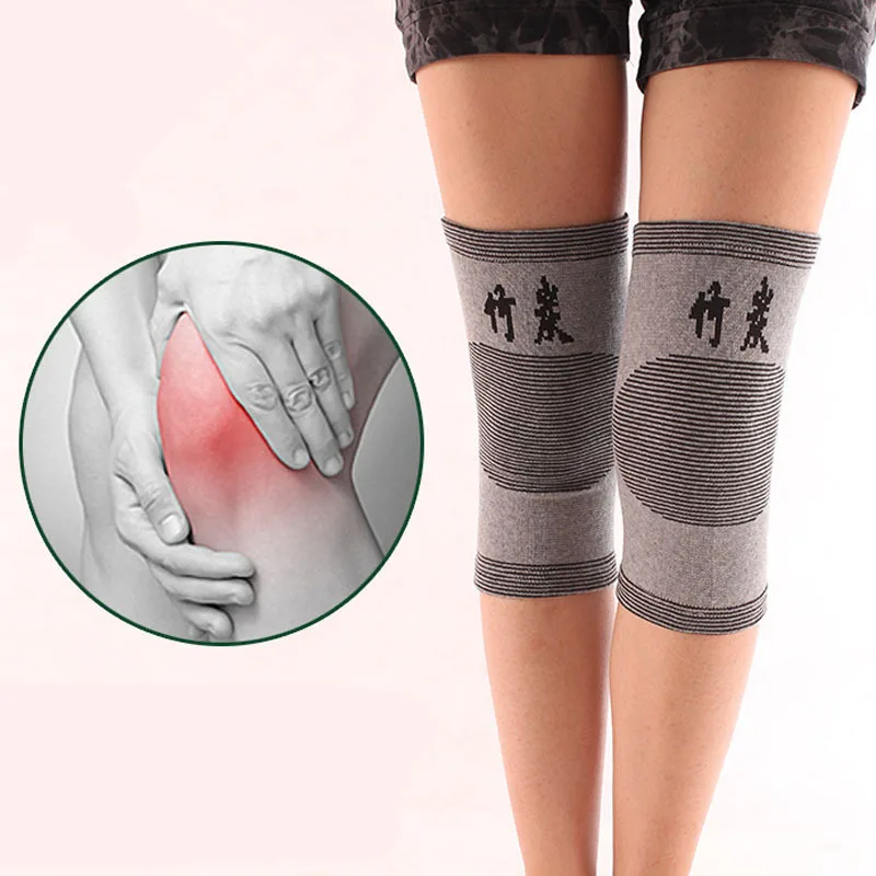 1Pair Elastic Knee Suppor Leg Pain Bamboo Charcoal Leg Arthritis Support Knee Braces Pain Relief