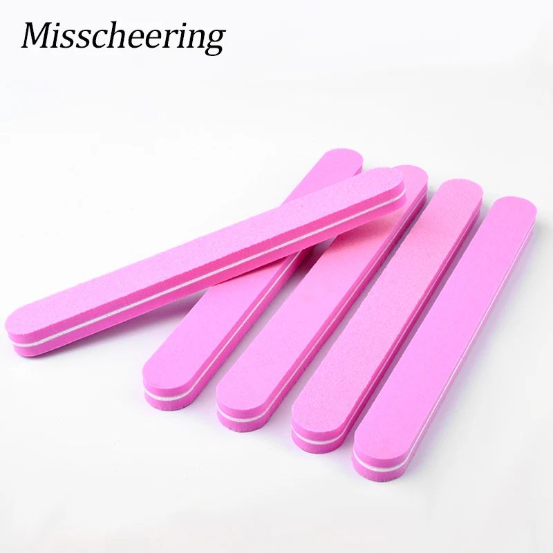 5pcs/Lot Pink 18cm Nail Files Buffer Sanding Double Side Professional