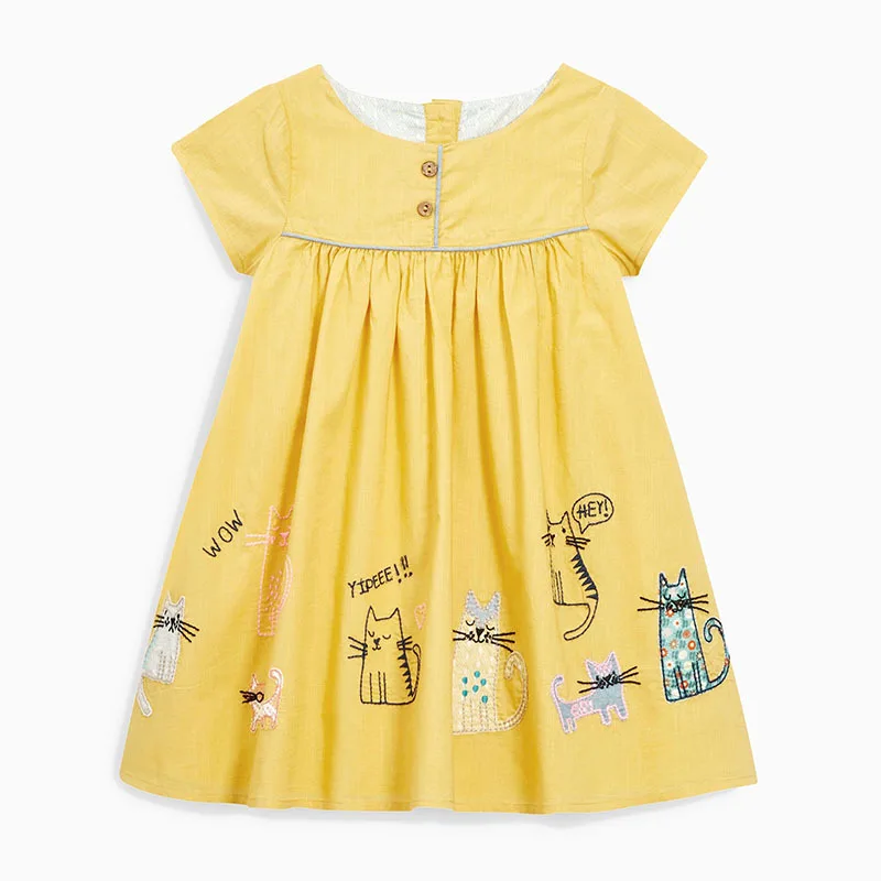 New European and American Style Children's Skirt Knitted Cotton Short Sleeve Girl's Dress Cartoon Children's Skirt