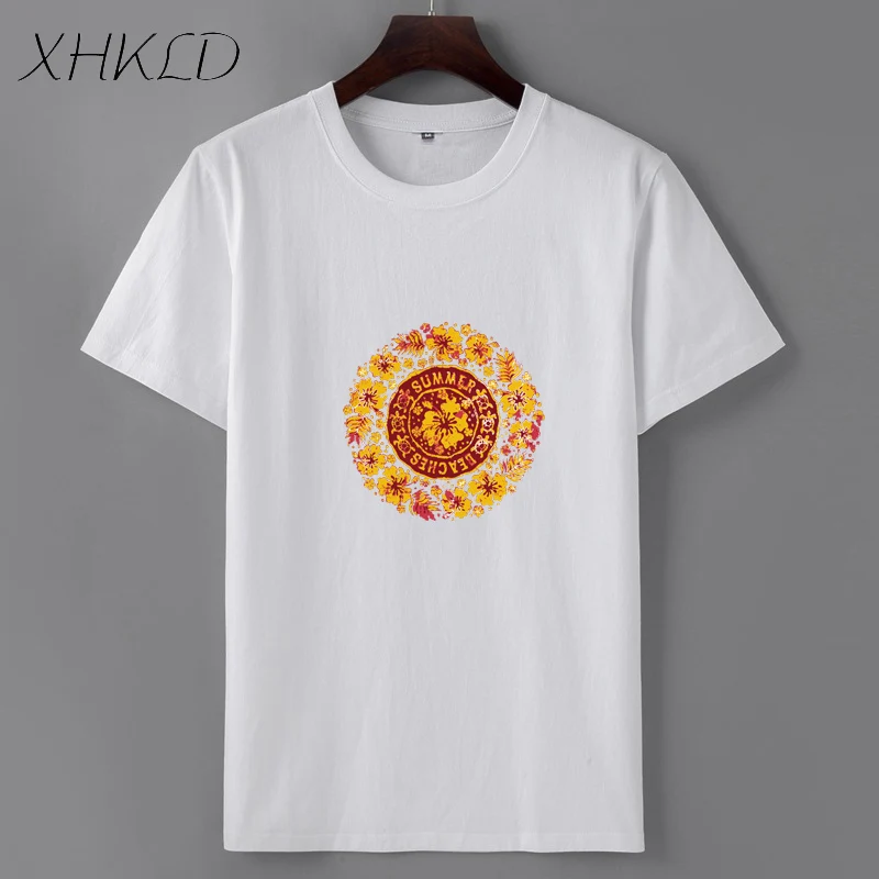 Mens Floral T Shirts Harajuku Flower Print Hip Hop Casual Short Sleeve Men Tops Tees Cotton Streetwear Camisetas Hombre Camisa | Мужская