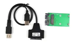 Мини PCIE mSATA 3x5 SSD до 1,8 "micro SATA адаптер карты + USB micro SATA кабель 7 9PIN 13PIN USB к SSD USB к Mini PCIE