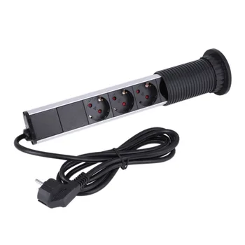 

Electrical Socket Power Outlet Kitchen Worktop Desk Pull Up Sockets with 3/4 Power Port and 2 USD Port EU Plug