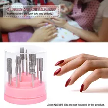 Женский модный держатель для сверл для ногтей, 48 отверстий, розовый органайзер, маникюрная коробка, держатель для сверл для ногтей, подставка 1j31