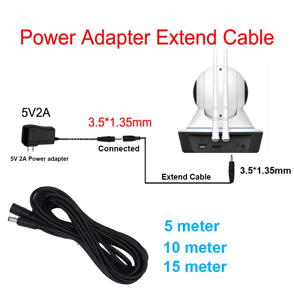 CCTV кабель DC12V силовой удлинитель 2,5*6 мм соединитель Штекерный к женскому для 5 м 10 м 15mr для wifi ip-камеры безопасности силовой кабель