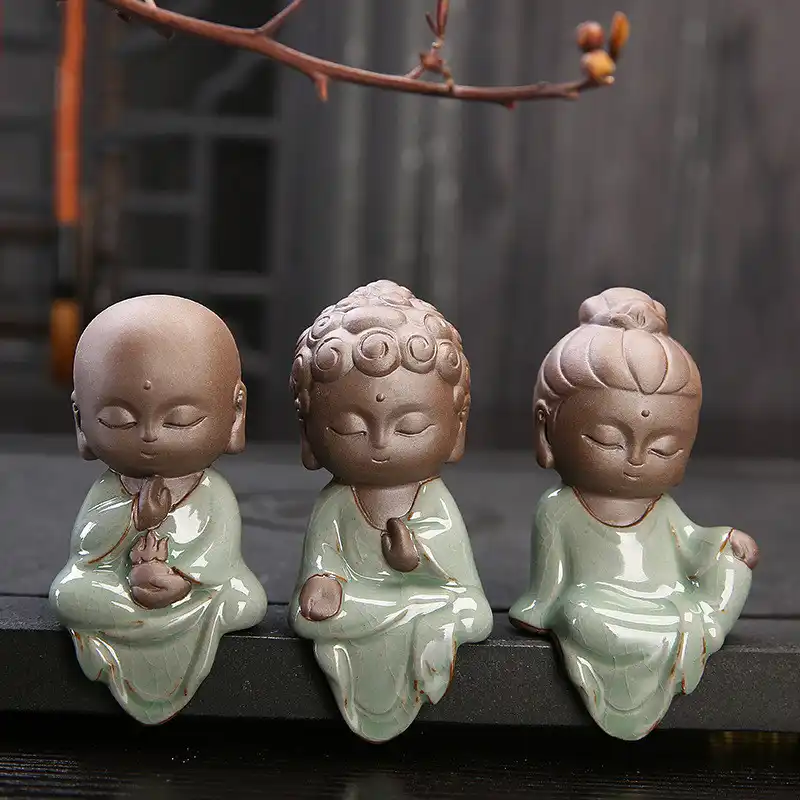 Keramik Klin Monch Buddha Statuen Buddhistischen Skulpturen Tathagata Nette Budha Home Garten Dekoration Buda Tisch Ornamente Boutique Aliexpress