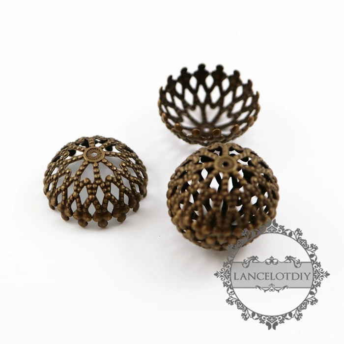 

20mm vintage style antiqued bronze color filigree beads cap DIY jewelry supplies findings flower cap 1561014