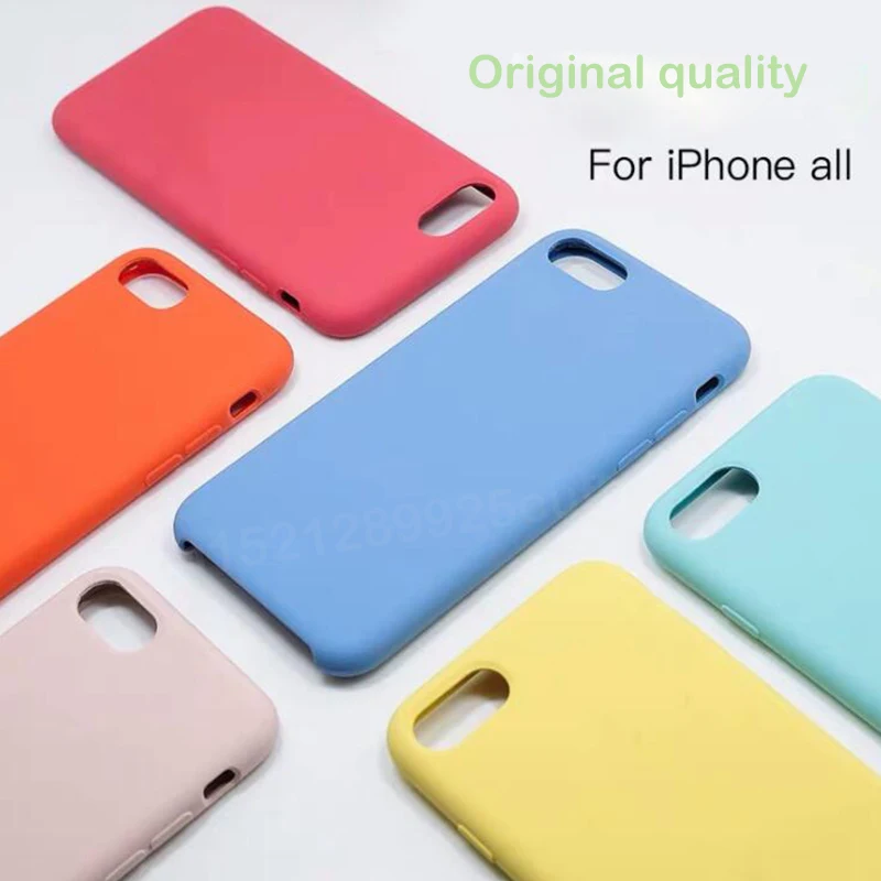 

Original Silicone Case For iphone X XS Max XR Case For Apple For iPhone 7 8 Plus Case For 6 6s Cover