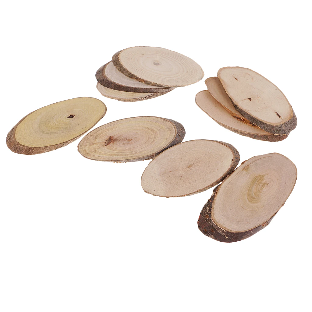 Assorted Sizes Rustic Wood Log Slices Discs Cutout Circle Semicircle Wood Disks Crafts Paint Decor For Wedding DIY Decorations