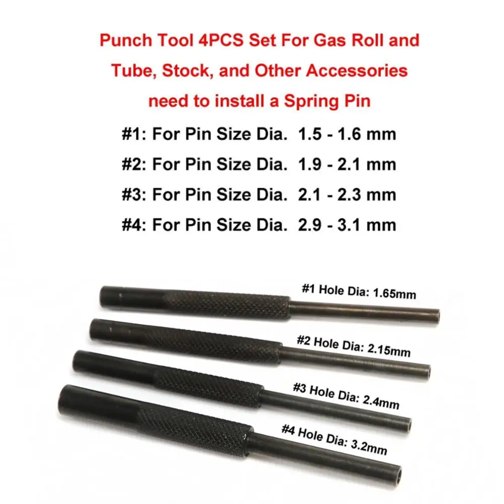 4PCS/SET Steel Roll Pin Removal Kit Punch Starter Set starter roll pin punch set - Size are 1/16 5/64 3/32 1/8 | Спорт и развлечения