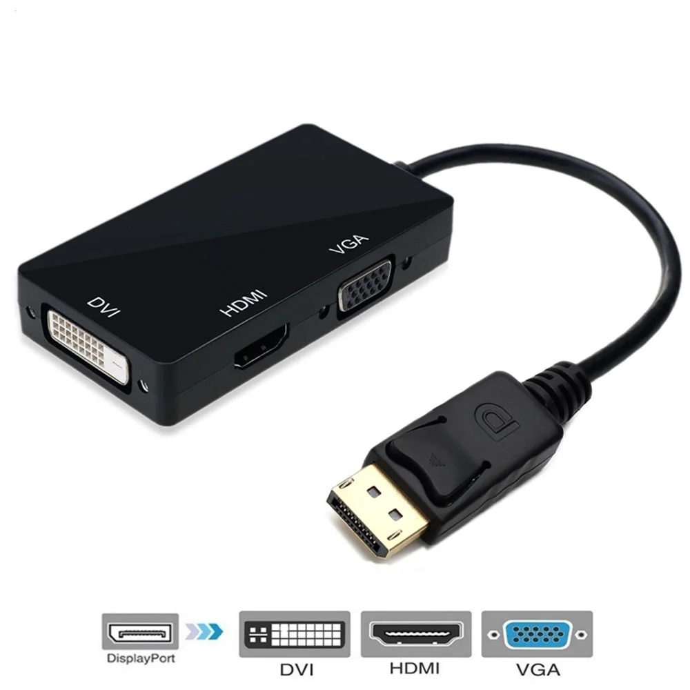 Top Deals Displayport DP Male To DVI HDMI VGA Audio Female Adapter Display Port Cable Converter For Apple MacBook Air Pro