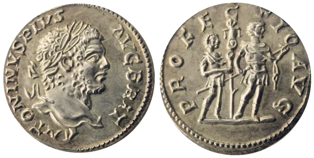 

RM(06)Roman Imperial - Caracalla Ar Denarius (Rome Ad 213) Copy Coins