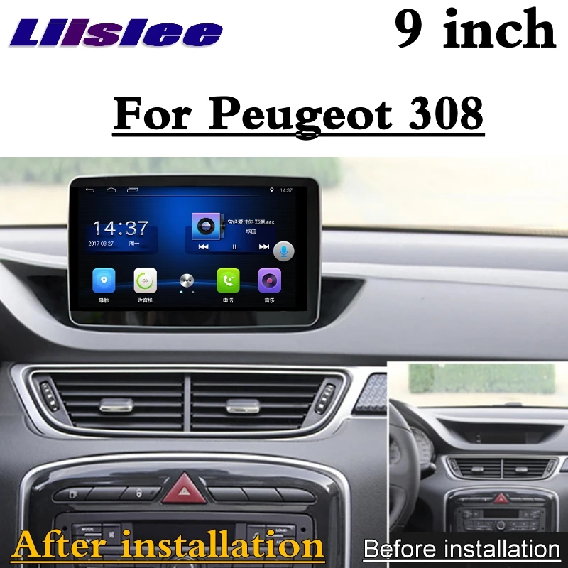 Для peugeot 308 T7 2008~ 2013 LiisLee Автомобильный мультимедийный экран gps карта Wifi аудио Радио стерео CarPlay адаптер навигация NAVI карта