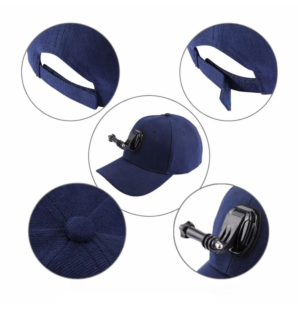 Canvas Baseball Hat Cap J-Hook Buckle Mount Screw for GoPro Hero5 4 Session Hero 5 4 3+ 3 2 Sjcam Xiaoyi (7)