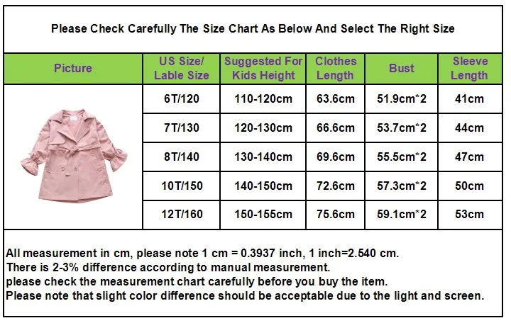 new style girls clothes teens windbreaker children long outfit coat princess trench coats size