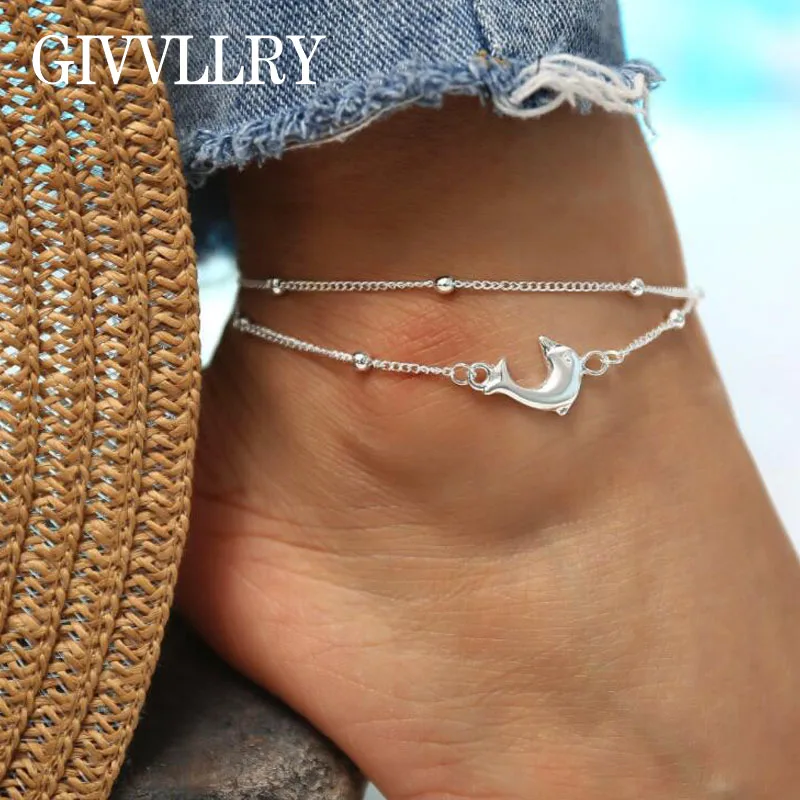gold dolphin ankle bracelet