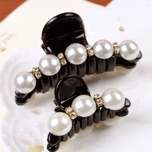 Pearl Crystal Hair Clips Rhinestones Beads Hairgrip Hairpins Ornaments Barrette Hair Claw For Women Hair Accessories metal rhinestones hair clip vintage bronze plating butterfly hair claw retro flower hairgrip women hair jewelry