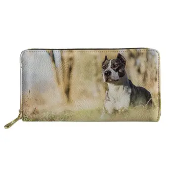 

American Staffordshire Terrier Dog Lover Business Card Holder PU Leather Card Wallets Credit Cardholder Travel Organizer Purse
