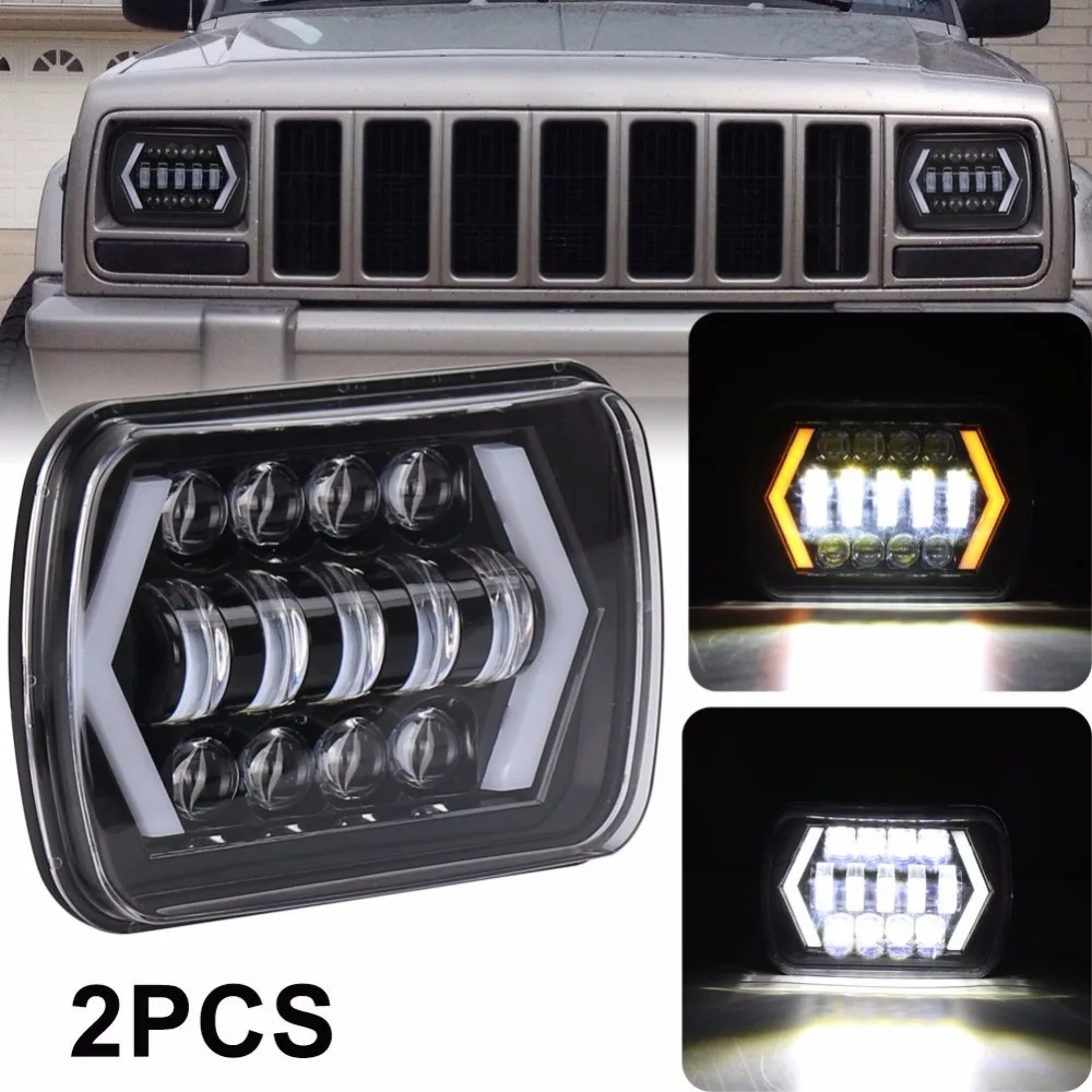 Buy 7x6 Inch Halo LED Headlights Trucks 5x7 inch