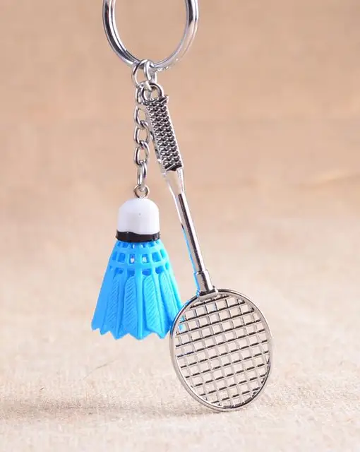 Mini badminton Keychain Cute Sport badminton Racket Keychain key rings