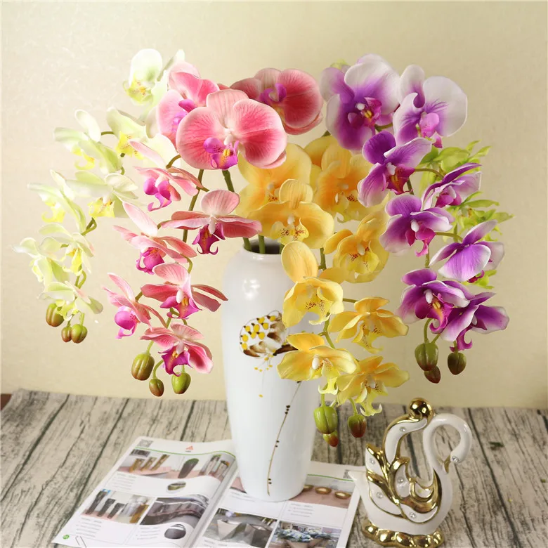 

100cm big artificial Phalaenopsis latex coating silk real touch big orchid Free shipping 3D printed orchid