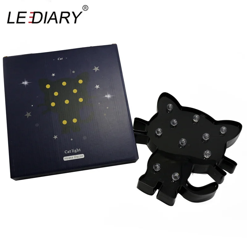 Светодиодный IARY 3D светодиодный ночник Черный кот Новинка Настольная лампа с коробкой домашний декор для спальни для детей Детская игрушка для кровати атмосферная лампа