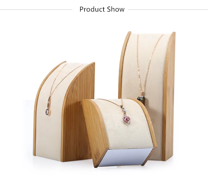 3 шт. новый модный бамбуковый деревянный держатель для ожерелья ювелирные изделия Стенд кожаный кулон Дисплей Бюст стойка для ювелирных