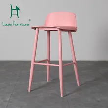 Луи моды барные стулья скандинавские Современные Простые цельные деревянные индивидуальные комбинации креативный высокий стул