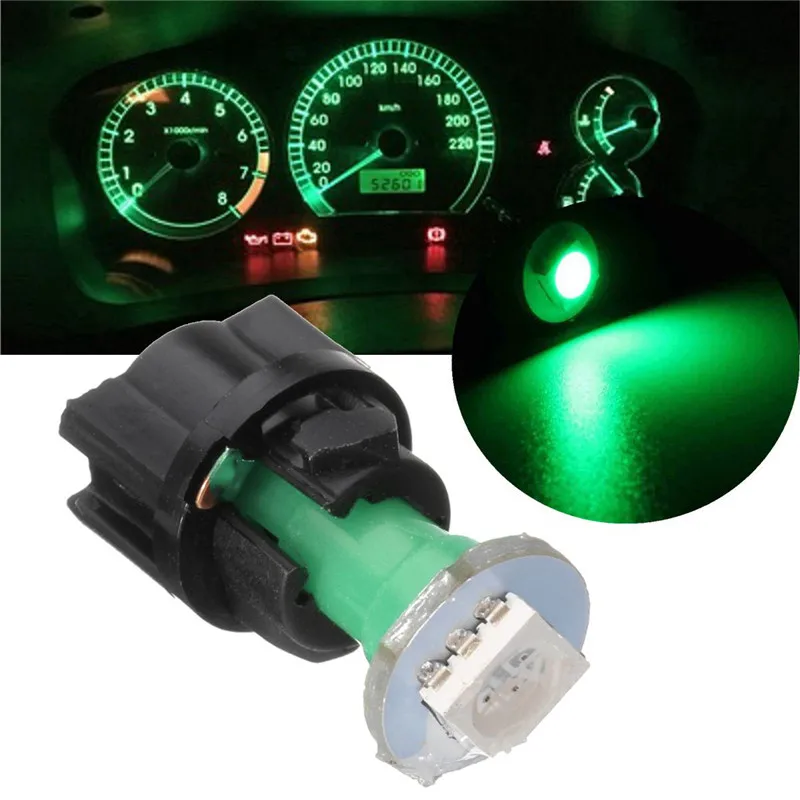 10 шт. T5 74 PC74 1-SMD автомобильный поворотный разъем приборного кластера приборной панели светодиодный светильник с цоколем - Испускаемый цвет: Зеленый