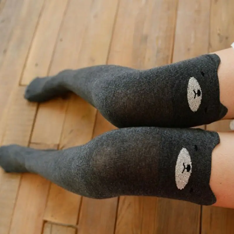 Hot lot Women Sexy Autumn Winter Favorite Cute Thigh Long Cotton Socks Funky 3D Cartoon Animal Over Knee High Seamless Socks