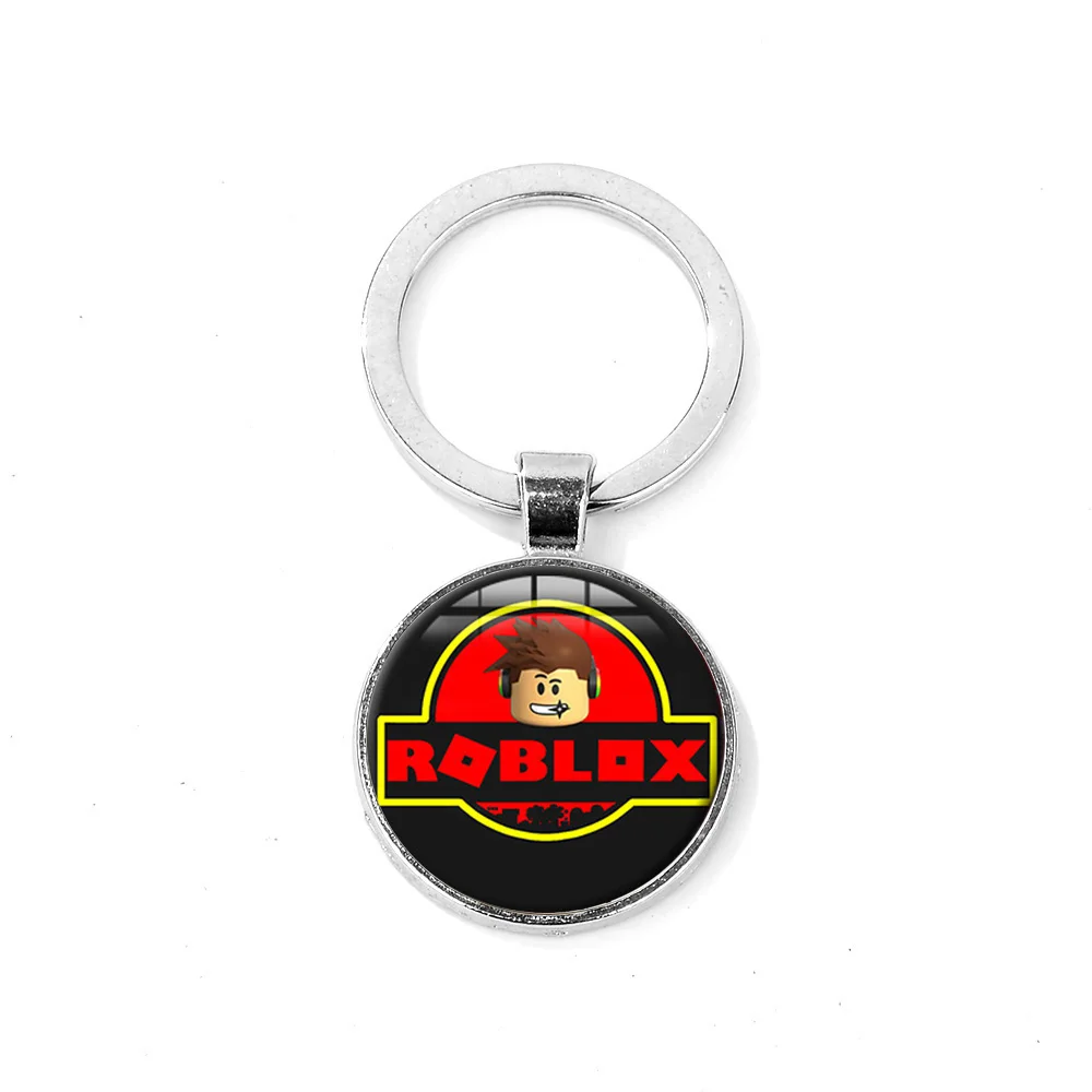 Us 095 26 Offsongda Roblox Keychain 13 Style Cartoon Game Poster Round Glass Cabochon Pendant Key Ring School Bag Charm Car Key Accessories In - 