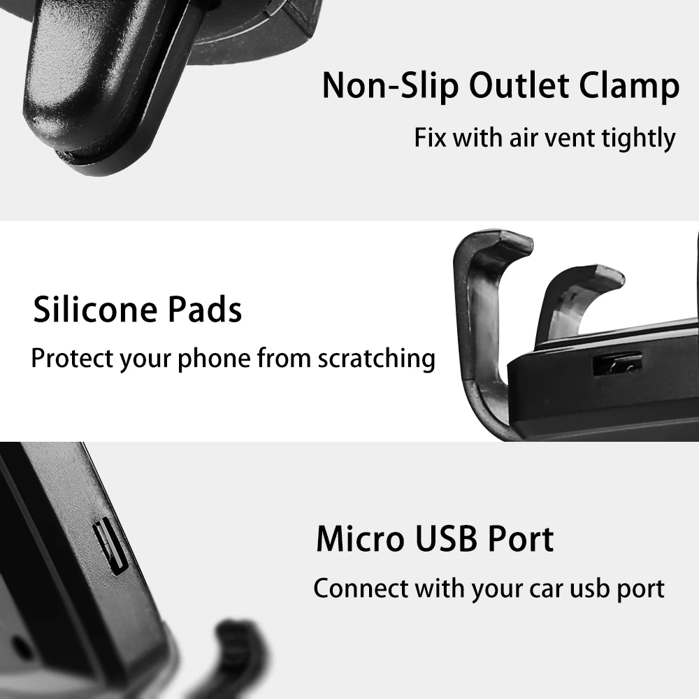 CASEIER Wireless Charger For iPhone XS Max X XR 8 Plus Car Mount QI Fast Charging For Samsung S9 S8 S7 Car Phone Holder in Car  