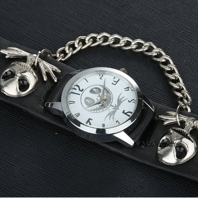 nightmare before christmas rock punk wrist watch mens rivet leather strap quartz sports mens watch necklace relogio masculino - Nightmare Before Christmas Watch Online nightmare before christmas rock punk wrist watch mens rivet leather strap quartz sports mens watch necklace relogio masculino - Nightmare Before Christmas Watch Online