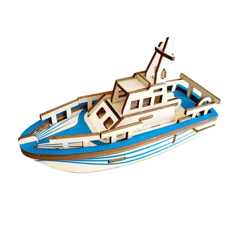 DIY модель яхты 3D сборная головоломка модель лодки руководство обучающая деревянная модель набор игрушек для детей подростков и взрослых - Цвет: As show
