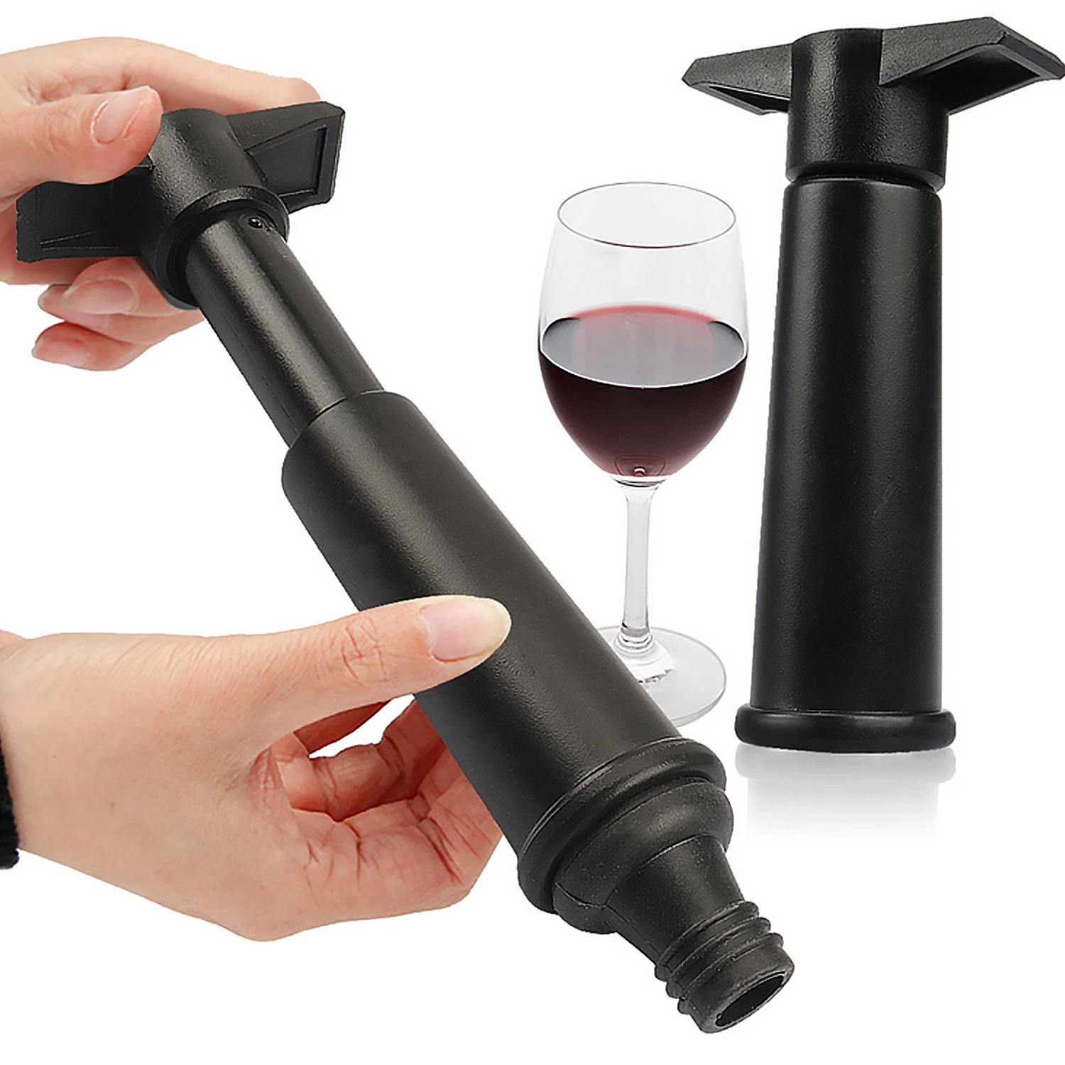 Behogar Wine Bottle Saver Sealer Set with 1PCS Vacuum Preserver Pump 2PCS Stoppers for Home Restaurant Hotel Bar Clubs Pub KTV