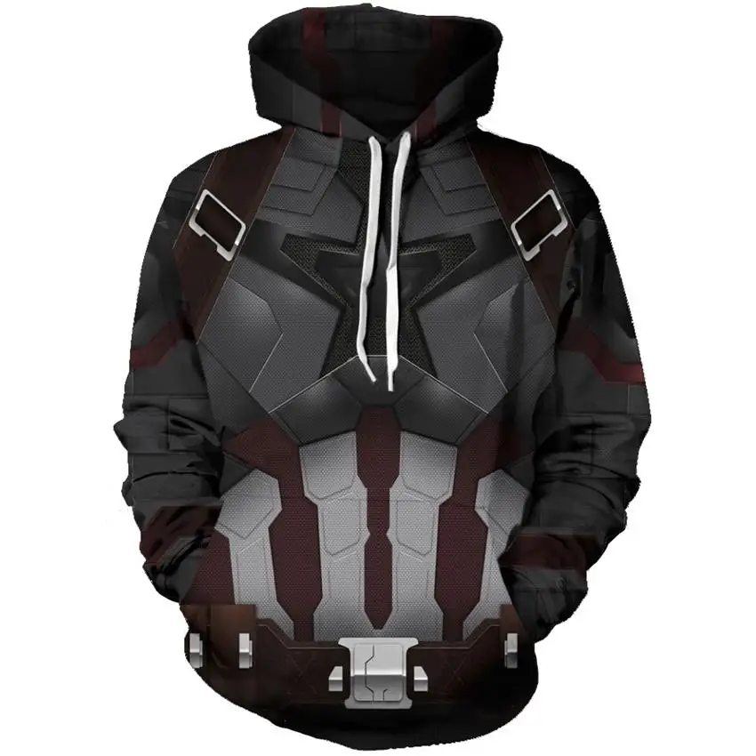 

Avengers 3 Captain American Spiderman Hoodies Sweatshirt 3D Superhero Hooded Pullover Novelty Streetwear Hoodies Qulaity Hoodie