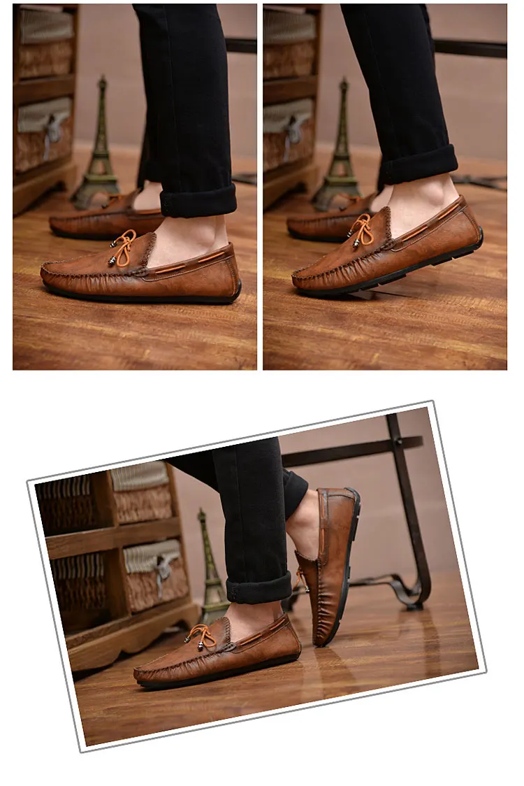 Casual Leather Loafer Shoes Men Soft Comfortable Driving Shoes Men Moccasins Footwear Mokasin Kasual For Men Schoenen785