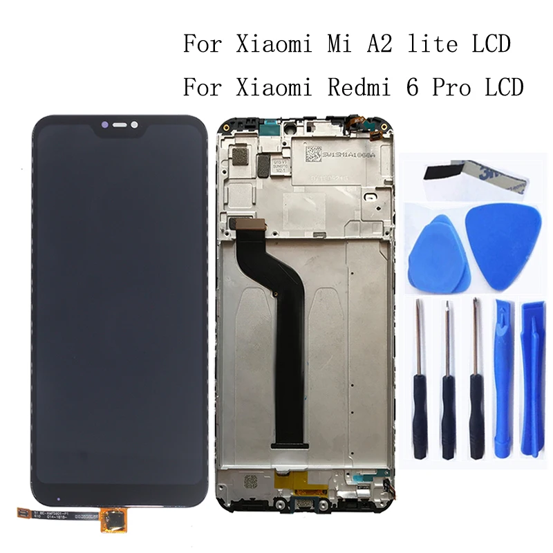 

For Xiaomi Redmi 6 Pro Mi A2 Lite LCD Display+Touch Screen Digitizer Assembly 5.84"Original display+Frame+Free shipping Tools