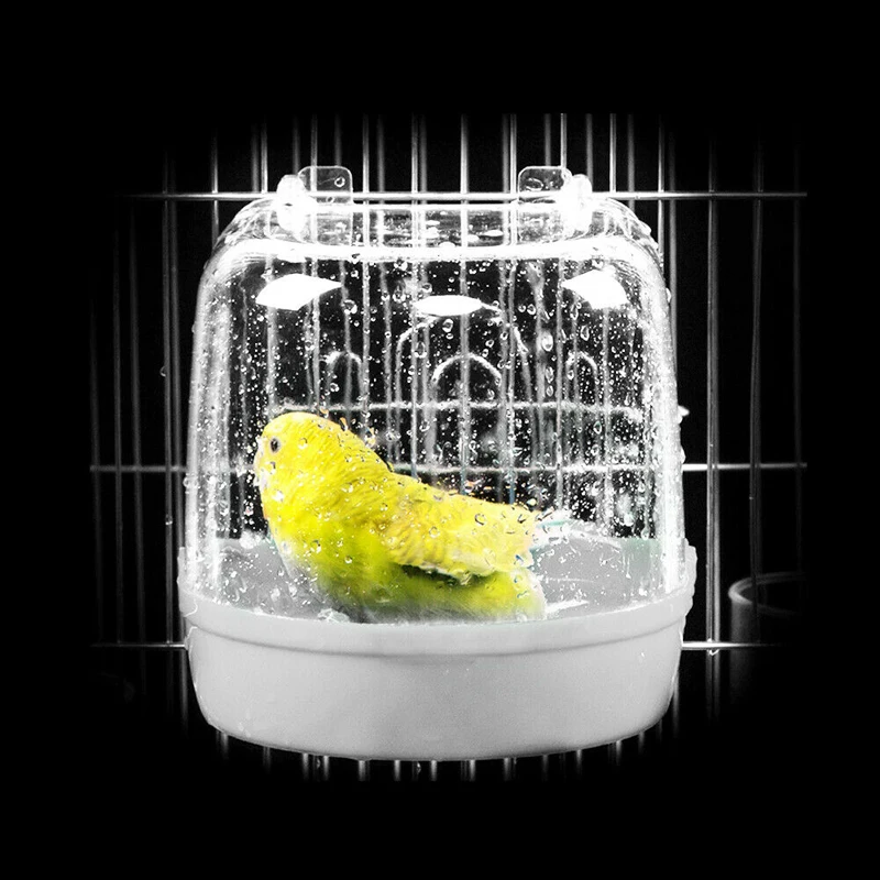 Parrot ванна для птицы с подвесными крючками акриловая прозрачная переносная птичья клетка для ванны птица ванна для сада на открытом воздухе