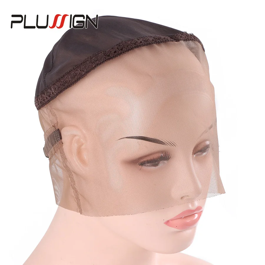

Brown 360 Wig Cap Best Quality Swiss Lace Wig Cap Glueless Weaving Cap For Making Full Hand Made Wigs With Adjustable Straps