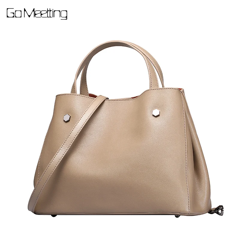 

Go Meetting Genuine Leather Shoulder Bags Female Luxury Handbags Women Bag Designer 2018 High Quality Cross Body Messenger Purse