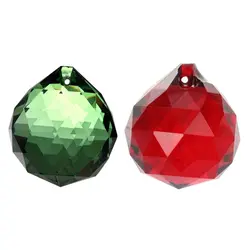 Фэн Шуй хрустальный шар-40 мм зеленый и 30 мм красный