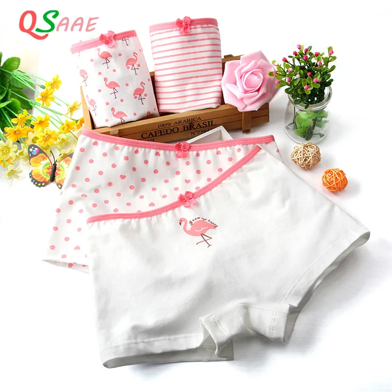 

2018 High quality 4 Piece/lot 95% cotton girls underwear kids baby panties children's underpants for 4-12 ages QS2002