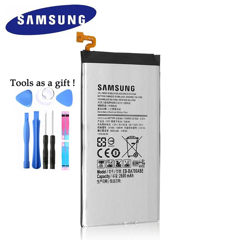 

Samsung Original Replacement Battery EB-BA700ABE For Samsung Galaxy A7 2015 A700S A700L A700 A700FD Authentic Battery 2600mAh